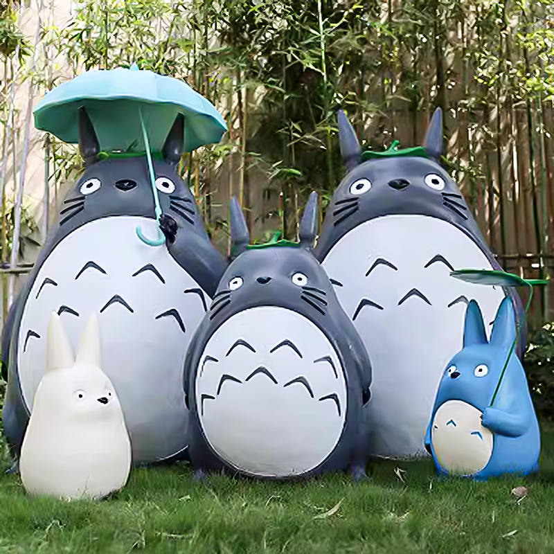 Custom Outdoor Life Size Glass Fiber Cartoon Sculpture Resin Totoro Statue